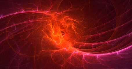 3D rendering abstract multicolor fractal light background