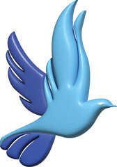 3d computer icon as a symbol of peace with blue color