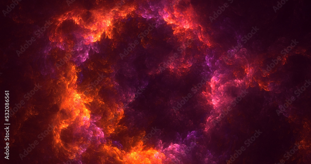 Wall mural 3d rendering abstract multicolor fractal light background