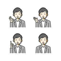 コールセンターの男性スタッフ