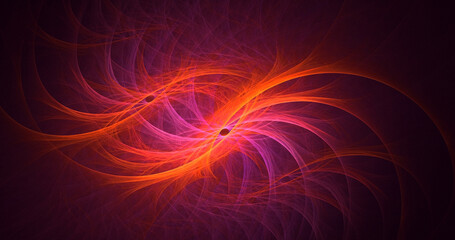 3D rendering abstract multicolor fractal light background