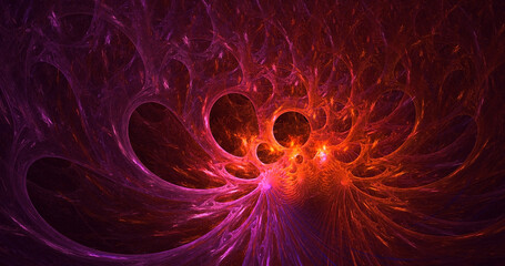 3D rendering abstract colorful fractal light background