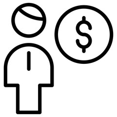 user with coin icon