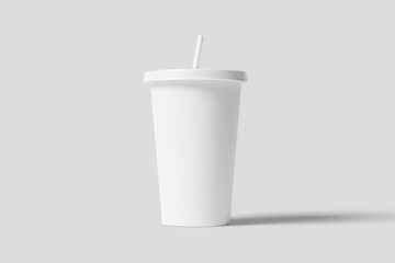 Peper Drink Cup White Blank 3D Rendering Mockup