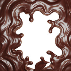 Chocolate  splash  with clipping path , 3D Rendering, 3D illustration