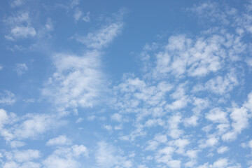 Naklejka na ściany i meble Blue sky with white clouds, sky background.