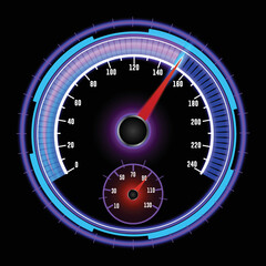 Speedometer Bar with Dazzling Blue Light and Attractive Design