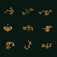 Beautiful vintage vector decorative elements and ornaments design