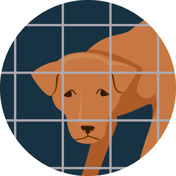 Dog Cage Illustration