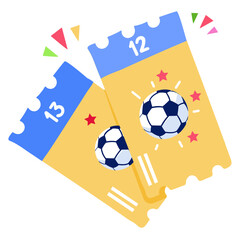 An icon of football tickets flat design 