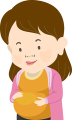 Girl Dwarfism Mom Pregnant Happy Illustration