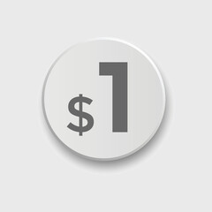 1 dollar price tag. 1$ dollar USD price symbol. price 1 Dollar sale banner in USD. Business or shopping promotion marketing concept
