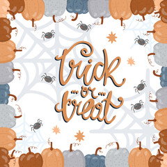 Webspiders, poison bottles. Children's vector illustration with lettering.