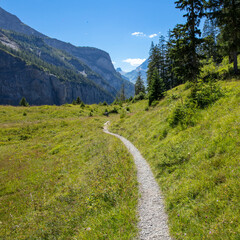 Switzerland landscape and path to walk, trail,  trekking