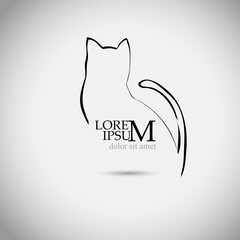 Cat silhouette line logo. Vector illustration