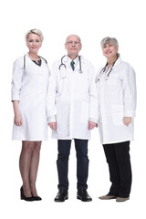 Fototapeta premium experienced doctors colleagues standing together. isolated on a white background.