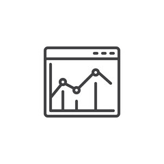 Online analytics line icon
