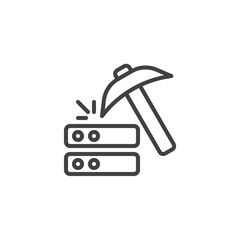 Data mining line icon