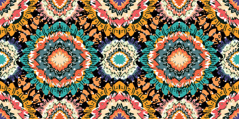 seamless ethnic pattern design.Geometric ethnic oriental ikat pattern traditional Design.Geometric ethnic oriental pattern traditional Design for background,carpet,clothing,wrapping,fabric,embroidery