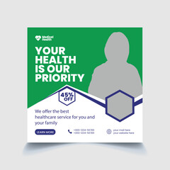 Medical health care Social Media Post Template