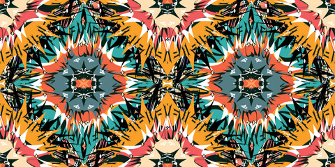 seamless ethnic pattern design.Geometric ethnic oriental ikat pattern traditional Design.Geometric ethnic oriental pattern traditional Design for background,carpet,clothing,wrapping,fabric,embroidery