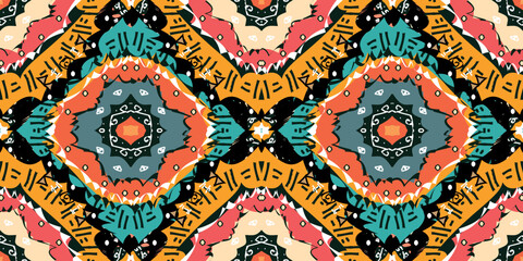 seamless ethnic pattern design.Geometric ethnic oriental ikat pattern traditional Design.Geometric ethnic oriental pattern traditional Design for background,carpet,clothing,wrapping,fabric,embroidery