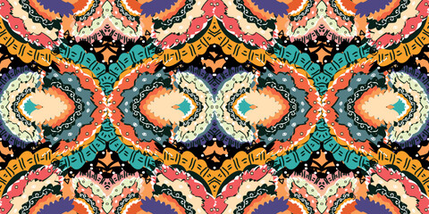 seamless ethnic pattern design.Geometric ethnic oriental ikat pattern traditional Design.Geometric ethnic oriental pattern traditional Design for background,carpet,clothing,wrapping,fabric,embroidery