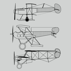 old airplane sketch vector graphic