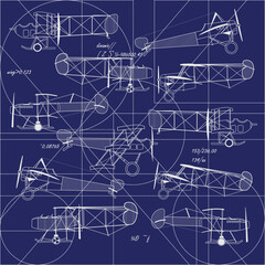 nice airplane plans in blue paper