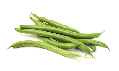 String beans isolated on white