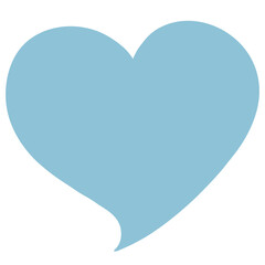 Heart shape speech bubble vector illustration in flat color design