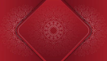 red background, with mandala ornament