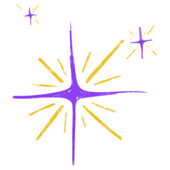 Vector illustration, stars pencil outline effect, hand drawn stars, doodles with pencils