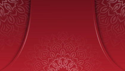 red background, with mandala ornament