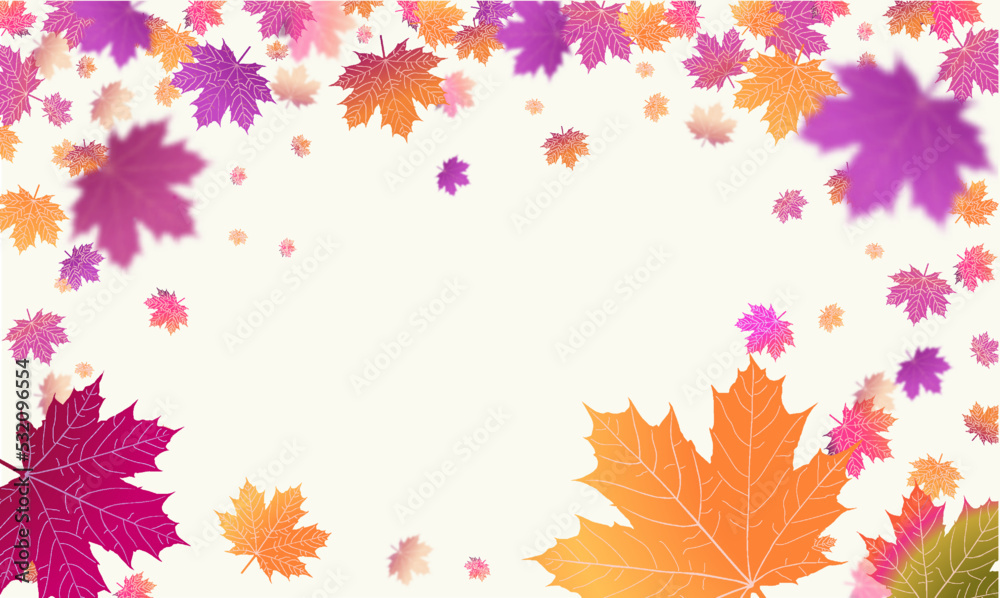 Wall mural autumn falling leaves background vector template. leaf vector