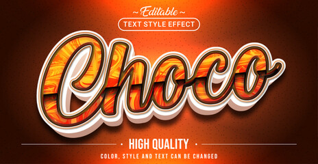 Editable text style effect - Chocolate text style theme.
