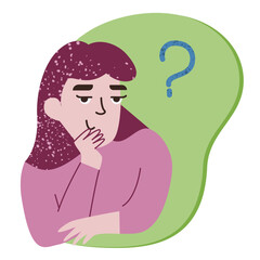 Female character thinking or making a difficult decision.