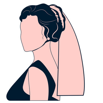 Bride With Messy Bun Silhouette