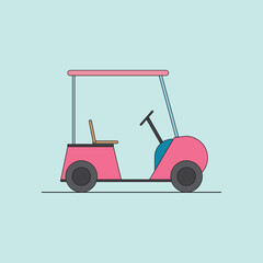 golf cart car transport vehicle ride sports buggy vector illustration club car