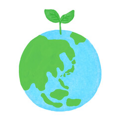 地球から発芽する若葉