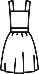 Apron dress female fashion cloth outline sketch