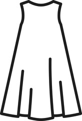 Casual plain simple loose tent dress line art icon