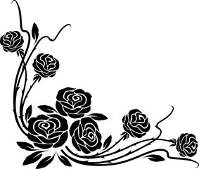 Black roses victorian divider, vintage corner