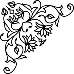 Retro flourish embellishment with flower buds