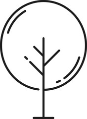 Forest or garden decorative tree outline icon