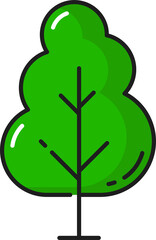 Green tree clean environment plant thin line icon