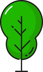 Spring summer forest tree garden plant linear icon