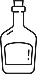 Rum bottle outline icon, caribbean pirates symbol