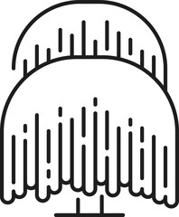 Tropical tree roots hang down exotic jungle plant