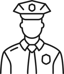Policeman isolated police officer head portrait